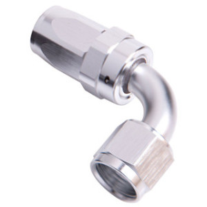 AF103-06S - 100 Series Taper 90° Swivel Hose End -6AN Silver Finish Suit 100 & 450 Series Hose