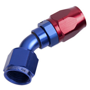 500 Series Cutter Swivel 45° Hose End -8AN Blue/Red Finish Suits 100 & 450 Series Hose