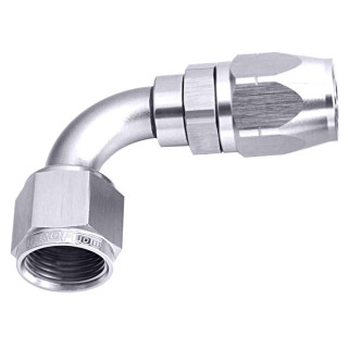 AF503-04S - 500 Series Cutter Swivel 90° Hose End -4AN Silver Finish Suits 100 & 450 Series Hose