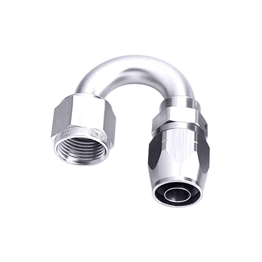 AF506-04S - 500 Series Cutter Swivel 180° Hose End -4AN Silver Finish Suits 100 & 450 Series Hose