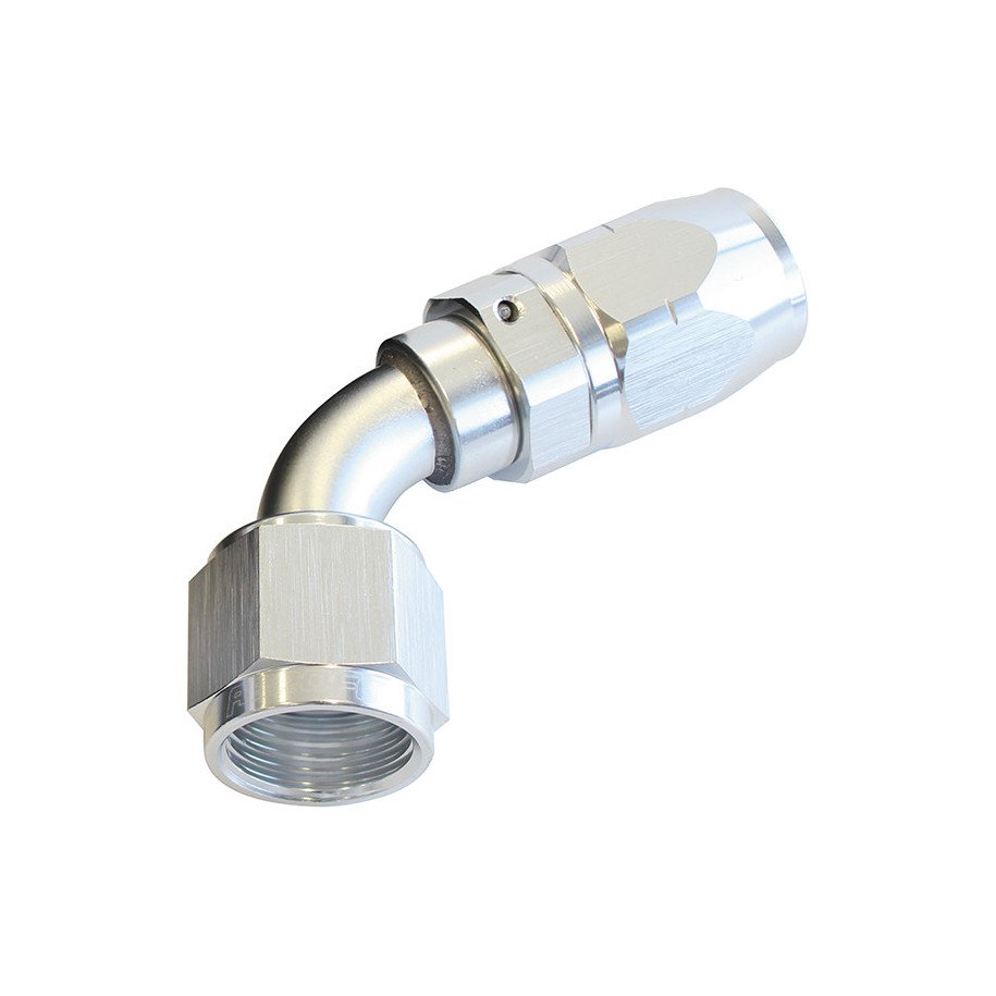 AF508-10S - 500 Series Cutter Swivel 60° Hose End -10AN Silver Finish Suits 100 & 450 Series Hose