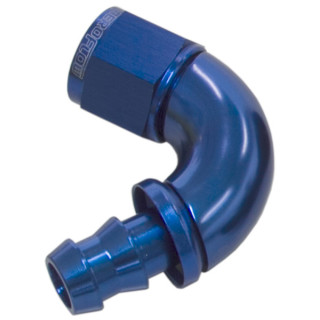 AF514-10 - 510 Series Full Flow Tight Radius Push Lock 120° Hose End -10AN Blue Finish Suits 400 & 500 Series Hose
