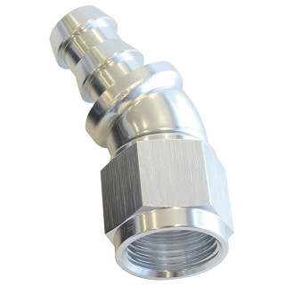 AF517-04S - 510 Series Full Flow Tight Radius Push Lock 30° Hose End -4AN Silver Finish Suits 400 & 500 Series Hose