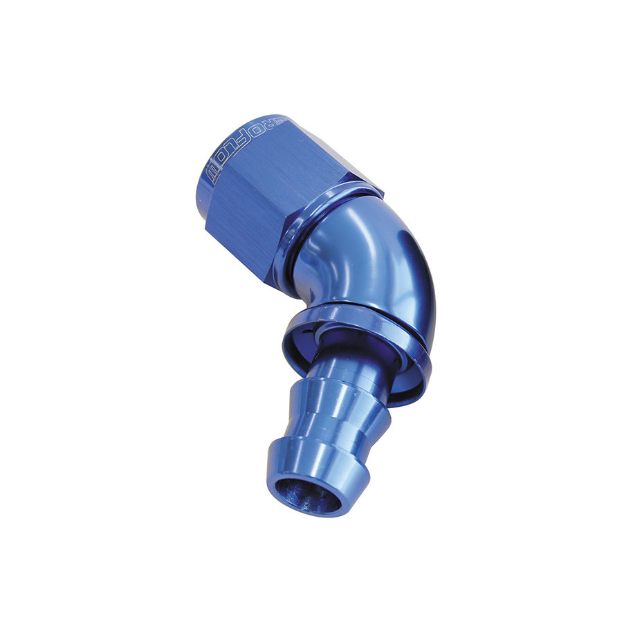 AF518-12 - 510 Series Full Flow Tight Radius Push Lock 60° Hose End -12AN Blue Finish Suits 400 & 500 Series Hose