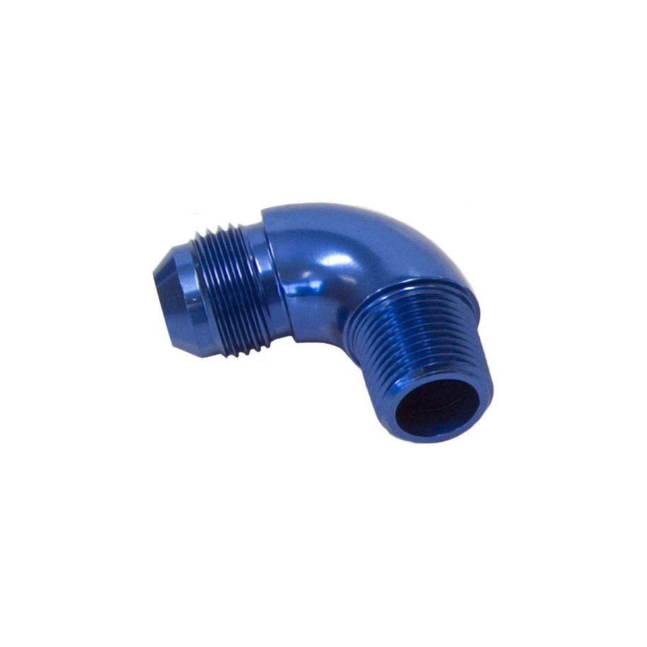 AF522-06-08 - 90° NPT to AN Full Flow Adapter 1/2inch to -6AN Blue Finish