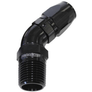 45° Male NPT Full Flow Swivel Hose End 3/4inch to -12AN Black Finish Suits 100 & 450 Series Hose
