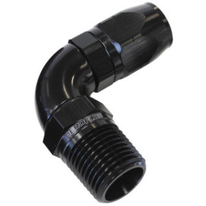 90° Male NPT Full Flow Swivel Hose End 3/4inch to -12AN Black Finish Suits 100 & 450 Series Hose