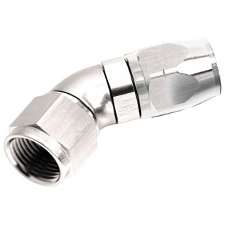 AF552-12S - 550 Series Cutter One-Piece Full Flow Swivel 45° Hose End -12AN Silver Finish Suits 100 & 450 Series Hose