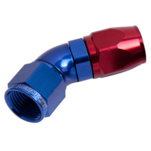 AF552-16 - 550 Series Cutter One-Piece Full Flow Swivel 45° Hose End -16AN Blue/Red Finish Suits 100 & 450 Series Hose