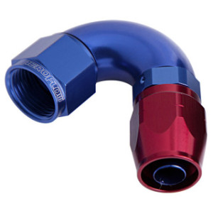 AF554-06 - 550 Series Cutter One-Piece Full Flow Swivel 120° Hose End -6AN Blue/Red Finish Suits 100 & 450 Series Hose