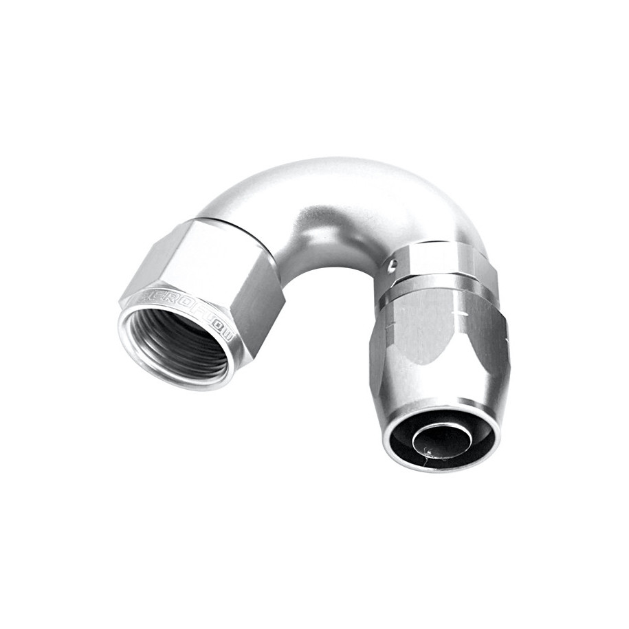 AF555-06S - 550 Series Cutter One-Piece Full Flow Swivel 150° Hose End -6AN Silver Finish Suits 100 & 450 Series Hose