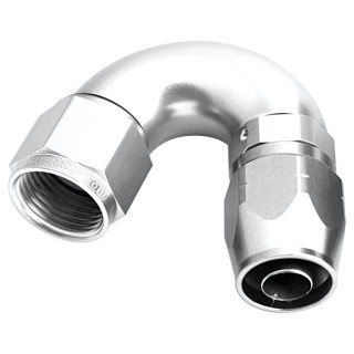 AF555-06S - 550 Series Cutter One-Piece Full Flow Swivel 150° Hose End -6AN Silver Finish Suits 100 & 450 Series Hose