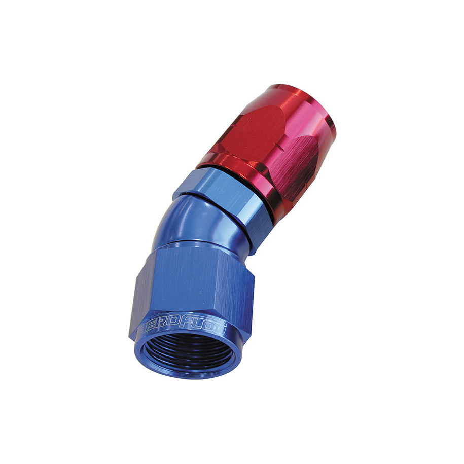 AF557-04 - 550 Series Cutter One-Piece Full Flow Swivel 30° Hose End -4AN Blue/Red Finish Suits 100 & 450 Series Hose