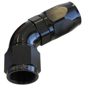 550 Series Cutter One-Piece Full Flow Swivel 60° Hose End -6AN Black Finish Suits 100 & 450 Series Hose