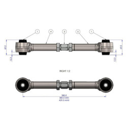 Trailing Arm - Upper Adjustable Kit (80 duro/ShA)