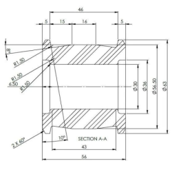 Ranger PX123 Diff Mount Bush Kit - Left Side Upper (80 duro/ShA)