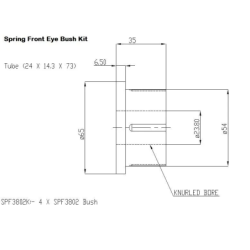 Fr Spr Eye Bush And Pin Kit (80 duro/ShA)