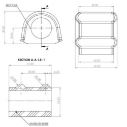 LC300 Rear Sway Bar Bush Kit (80 duro/ShA)