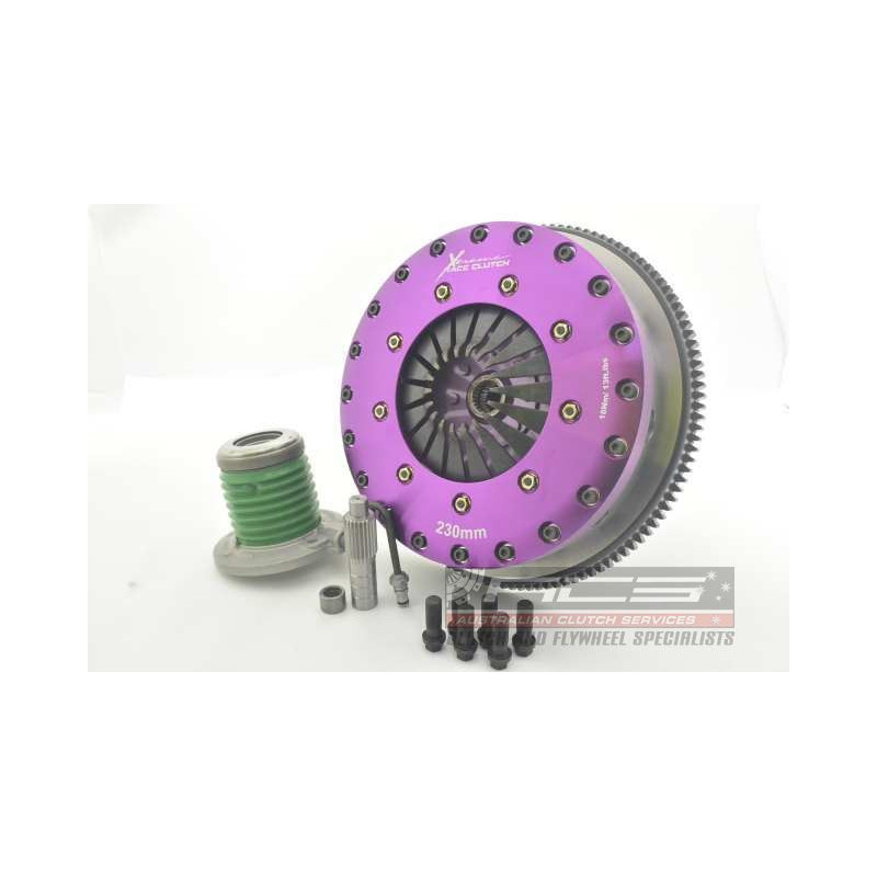Xtreme Performance - 230mm Rigid Ceramic Twin Plate Clutch Kit Incl Flywheel & CSC 1800Nm