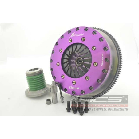 Xtreme Performance - 230mm Rigid Ceramic Twin Plate Clutch Kit Incl Flywheel & CSC 1800Nm