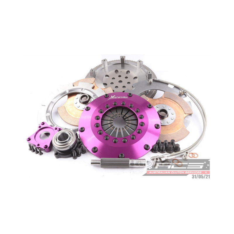 Xtreme Performance - 200mm Rigid Ceramic Twin Plate Clutch Kit Incl Flywheel & CSC 1200Nm
