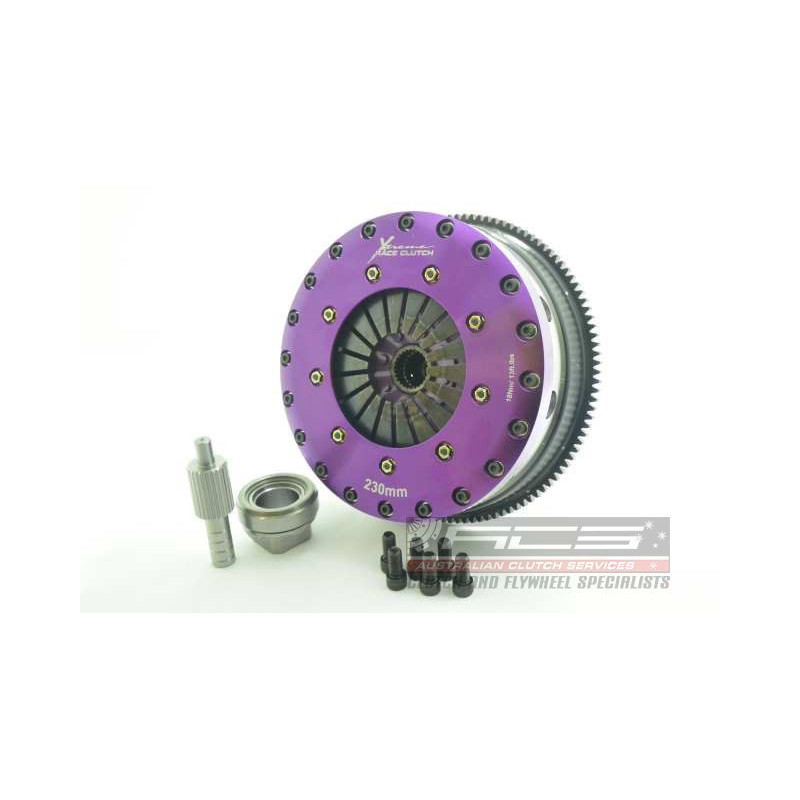 Xtreme Performance - 230mm Rigid Ceramic Twin Plate Clutch Kit Incl Flywheel 1800Nm