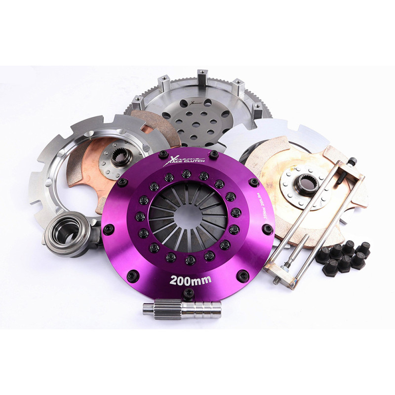 Xtreme Performance - 200mm Rigid Ceramic Twin Plate Clutch Kit Incl Flywheel 1200Nm
