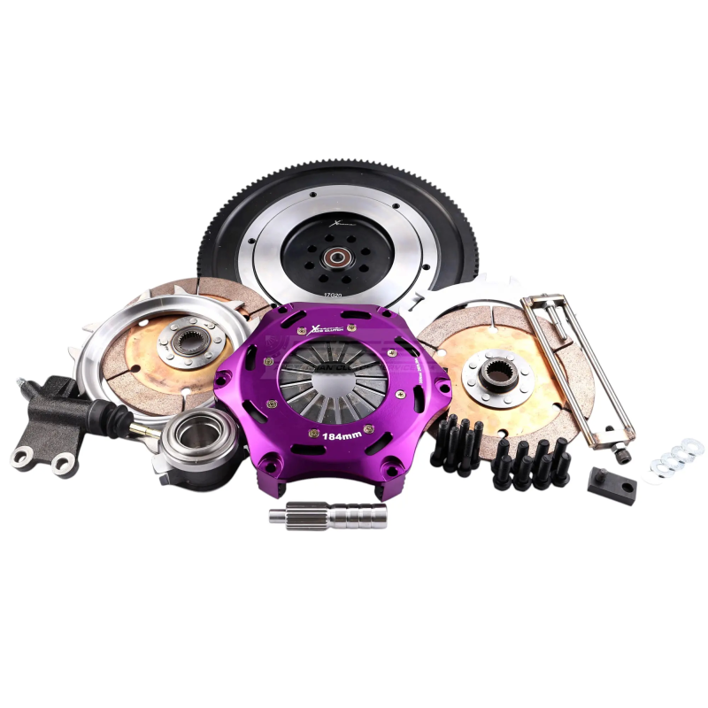 Xtreme Performance - 184mm Rigid Ceramic Twin Plate Clutch Kit Incl Flywheel 1220Nm