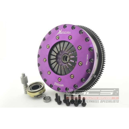 Xtreme Performance - 230mm Rigid Ceramic Twin Plate Clutch Kit Incl Flywheel 1800Nm