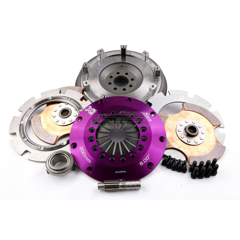 Xtreme Performance - 200mm Rigid Ceramic Twin Plate Clutch Kit Incl Flywheel 1200Nm