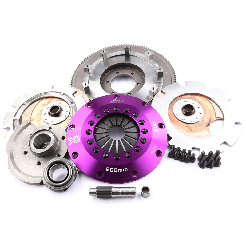 Xtreme Performance - 200mm Rigid Ceramic Twin Plate Clutch Kit Incl Flywheel 1200Nm