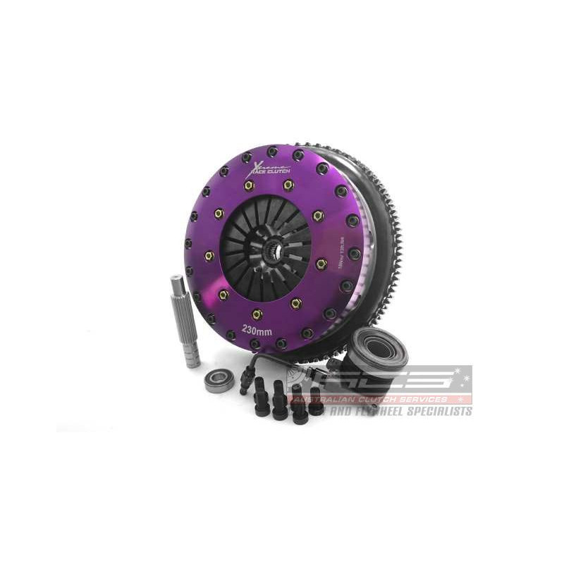 Xtreme Performance - 230mm Rigid Ceramic Twin Plate Clutch Kit Incl Flywheel & CSC 1800Nm