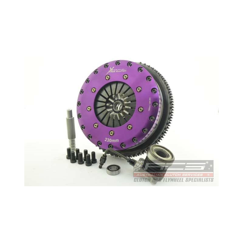 Xtreme Performance - 230mm Organic Twin Plate Clutch Kit Incl Flywheel & CSC 1200Nm