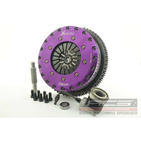 Xtreme Performance - 230mm Organic Twin Plate Clutch Kit Incl Flywheel & CSC 1200Nm