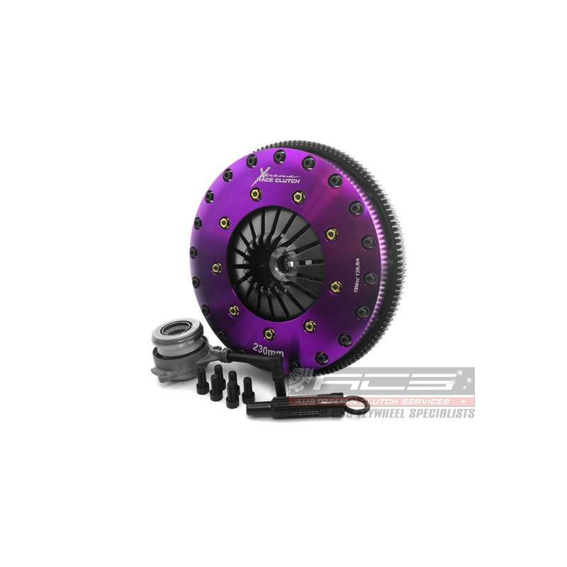 Xtreme Performance - 230mm Rigid Ceramic Twin Plate Clutch Kit Incl Flywheel & CSC 1800Nm (6 bolts)