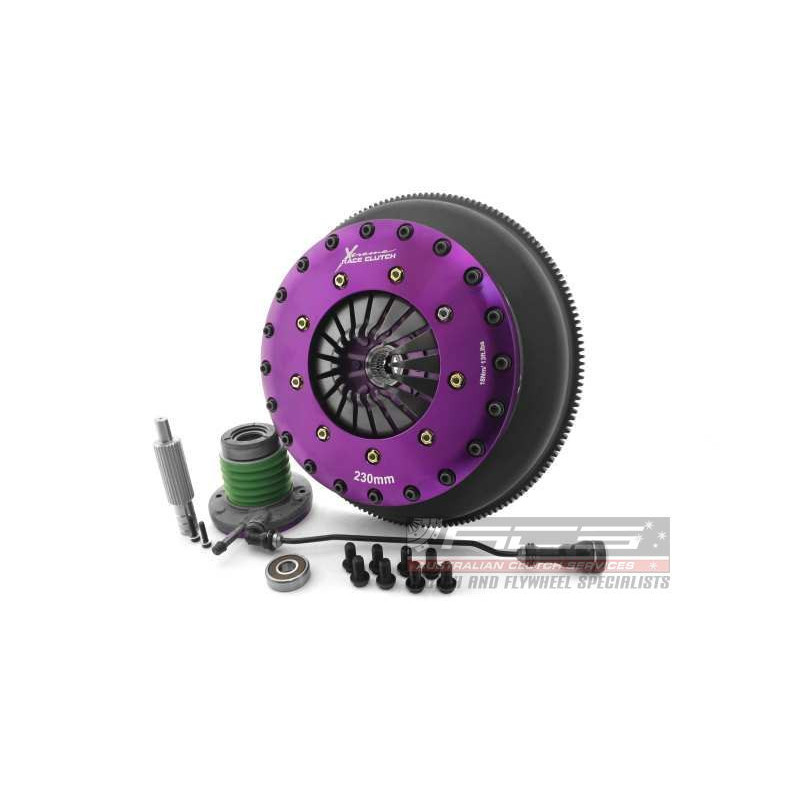 Xtreme Performance - 230mm Rigid Ceramic Twin Plate Clutch Kit Incl Flywheel & CSC 1800Nm