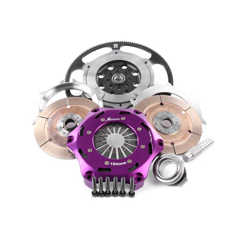 Xtreme Performance - 184mm Rigid Ceramic Twin Plate Clutch Kit Incl Flywheel 1220Nm