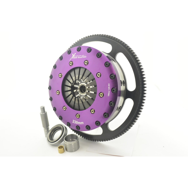 Xtreme 230mm Rigid Organic Triple Plate clutch kit with Lightweight Flywheel