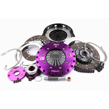 Xtreme Performance - 230mm Sprung hub Organic Twin Plate Clutch Kit Incl Flywheel & CSC 1000Nm