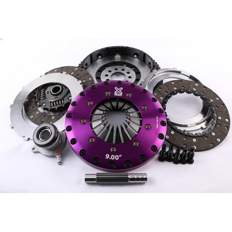 Xtreme Performance - 230mm Sprung hub Organic Twin Plate Clutch Kit Incl Flywheel & CSC 1000Nm