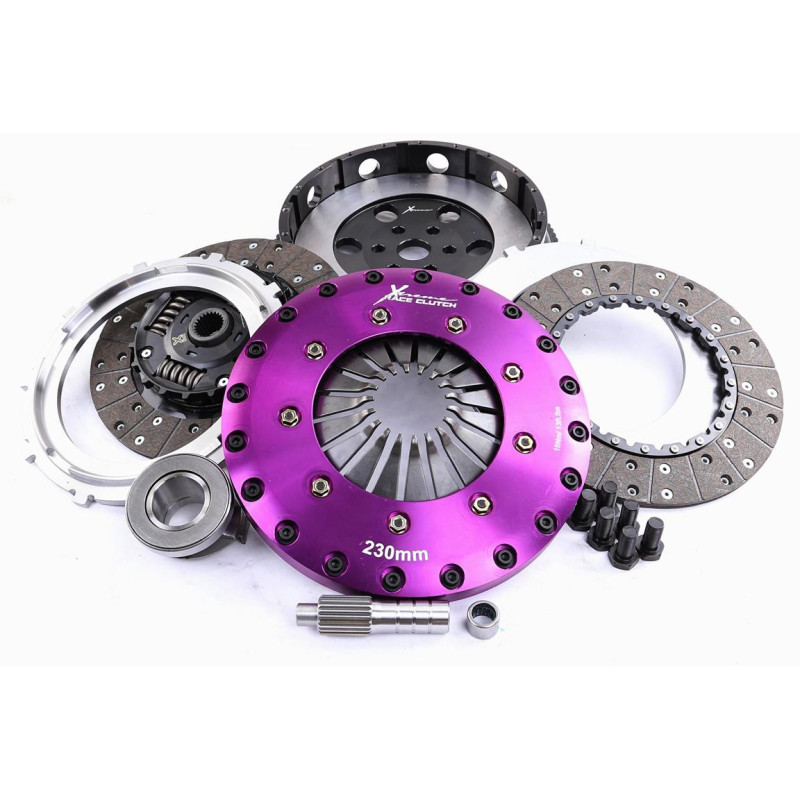 Xtreme Performance - 230mm Sprung hub Organic Twin Plate Clutch Kit Incl Flywheel 1000Nm
