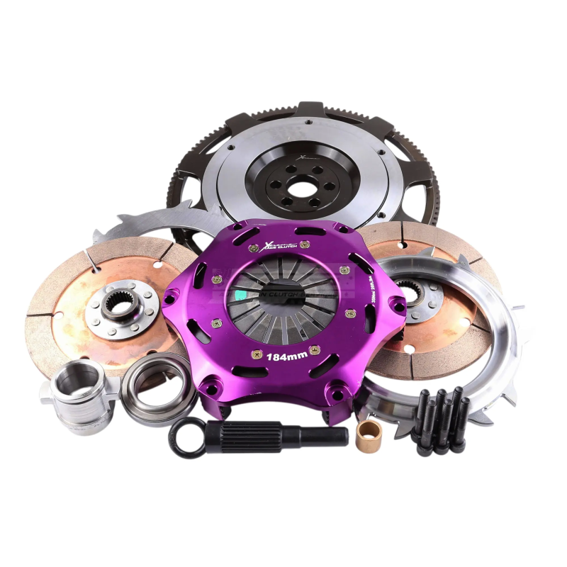 Xtreme Performance - 184mm Rigid Ceramic Twin Plate Clutch Kit Incl Flywheel 1220Nm