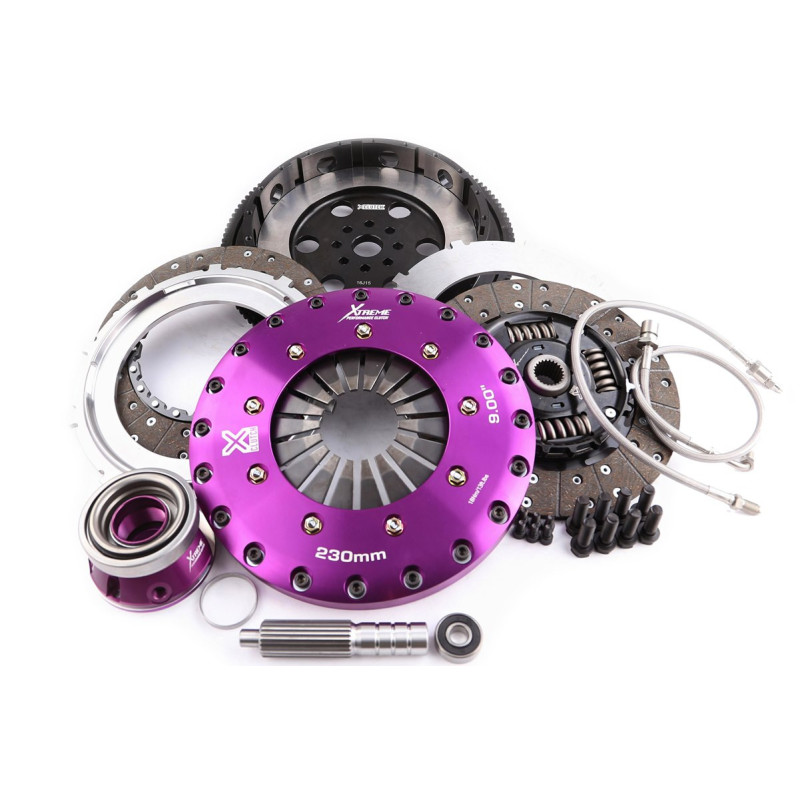 Xtreme Performance - 230mm Sprung hub Organic Twin Plate Clutch Kit Incl Flywheel & CSC 1000Nm