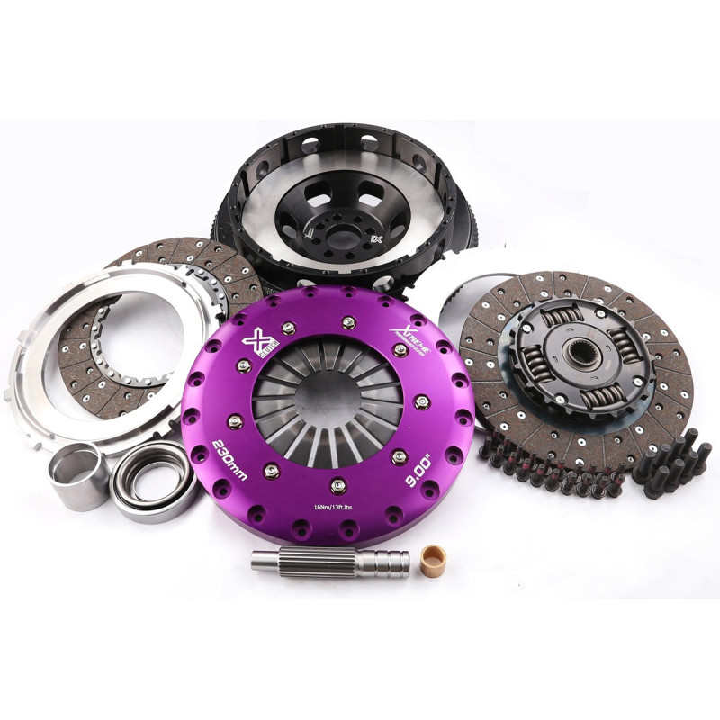 Xtreme Performance - 230mm Sprung hub Organic Twin Plate Clutch Kit Incl Flywheel 1000Nm
