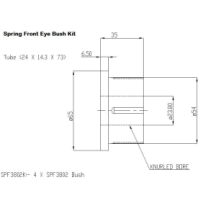 Fr Spr Eye Bush And Pin Kit (80 duro/ShA)