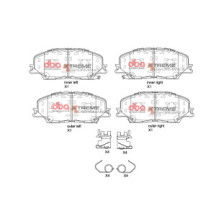 Brake Kit - 4000 Series T3 Slotted & Xtreme Performance Pastilhas de Travão (2x DBA43766S + DB15074XP)